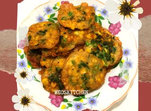 Hình của món Chả bắp chiên giòn chay.