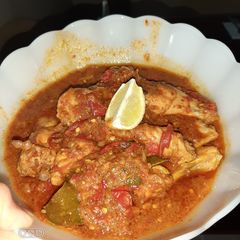 A picture of Spicy chicken curry ala MevrouwPinda.