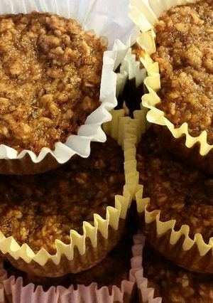 A picture of Banana and Applesauce Oat Muffins.