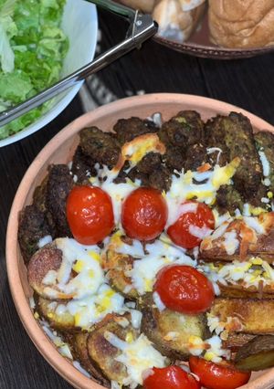عکسی از دستور شامی سبزی با پنیر