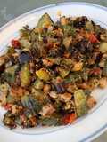 Veau aux aubergines, courgette, tomates et parmesan