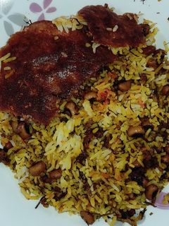 عکسی از دستور پلو لوبیا چشم بلبلی