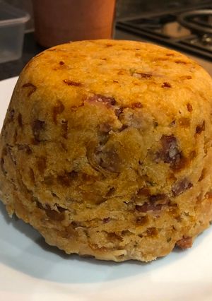 A picture of Sylvia's Bacon and Onion Pudding #mycookbook.