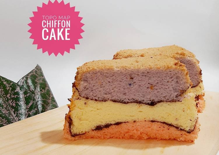 Rahasia Bikin Topo Map Chiffon Cake (Taro-Strawberry) yang Lezat Sekali