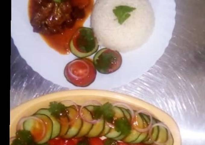 Recipe of Award-winning Beef stew served with braised rice