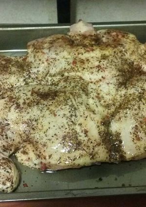 Una foto de Pollo al horno con papas