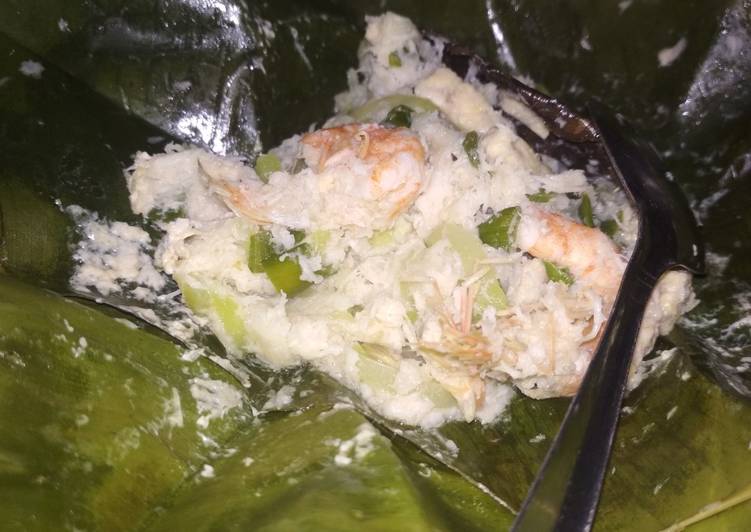 Bagaimana Menyiapkan Botok udang kinyis&#34; porsi jumbo😋 yang Sempurna