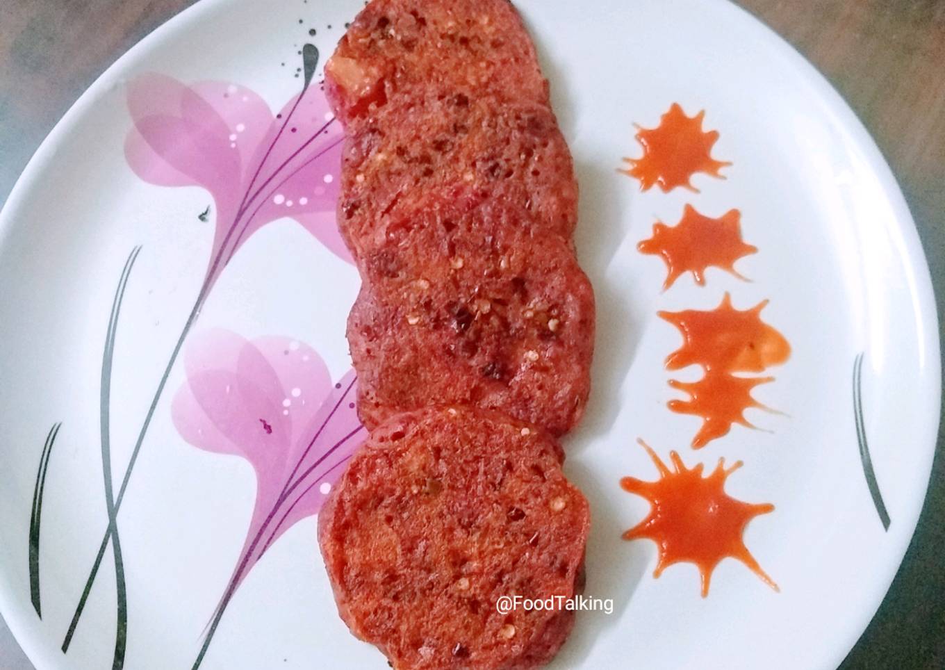 Pink Utthapam with Pizza Seasonings