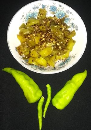 A picture of Special fry green chillies.