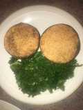Gem squash filled with creamed sweet corn