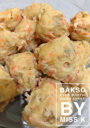 Foto resep Bakso ayam wortel sehat (menu diet, sehat, cocok untuk MPASI)