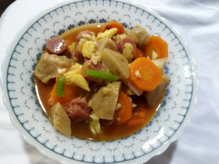Cara Gampang Menyiapkan Resep Capcay sosis &amp;amp; bakso yang Lezat Anti Ribet, Lezat