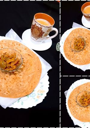 A picture of Achari Masala with Paratha & Chai☕.