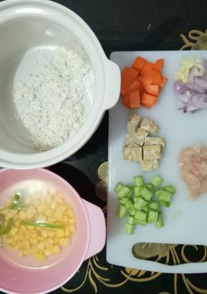Foto resep Bubur tim ayam 4⭐+ jagung manis