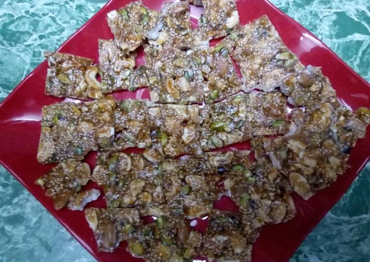 Simple Way to Make Any-night-of-the-week Dry fruit chikki