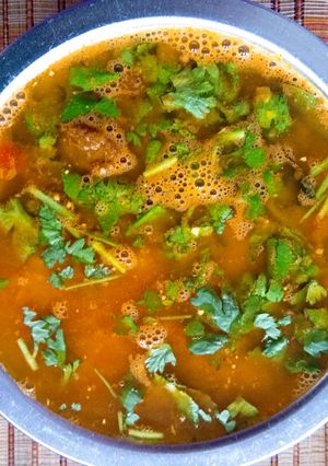 A picture of RawMango dal rasam.