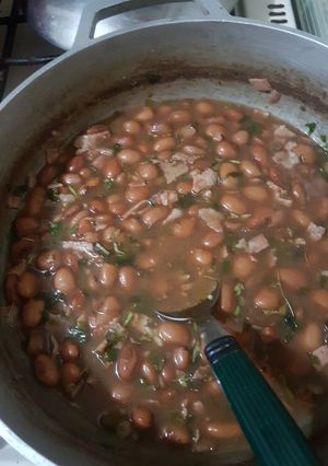 Una foto de Menestra de frejol con tocino
