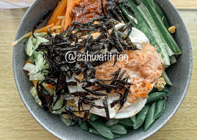 Resep: Bbibimbap nasi merah (menu diet ala anak kos) 🪴 Yang Enak