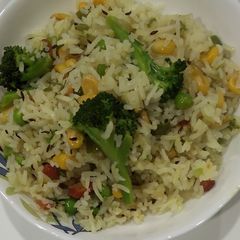 Vegetable fried rice A picture of Vegetable fried rice.