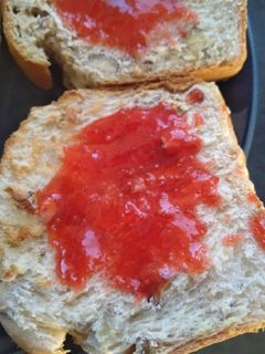 Une photo de Confiture fraise et fraise rhubarbe