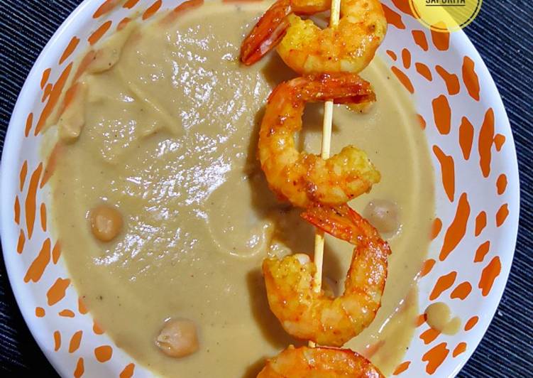 Vellutata ceci mazzancolle e curry 🍤