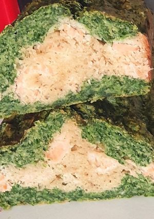 Une photo de Cake epinard / saumon fumé