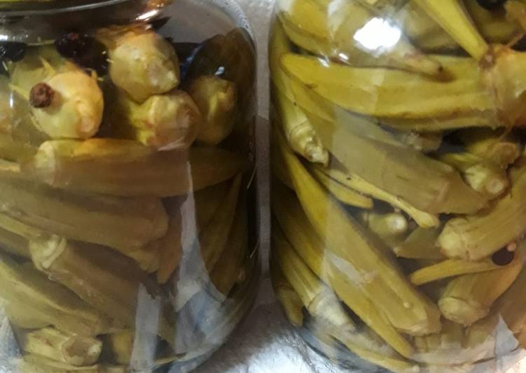 Recipe of Quick Pickled Okra II and III