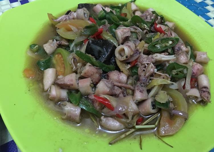 Resep Cumi cabe hijau besar Lezat