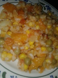 Una foto de Guiso de arroz vegano