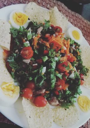 Una foto de Cena _Ensalada de Atún y Jamón de Pavo