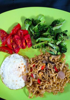 Foto resep Mie telur sayur