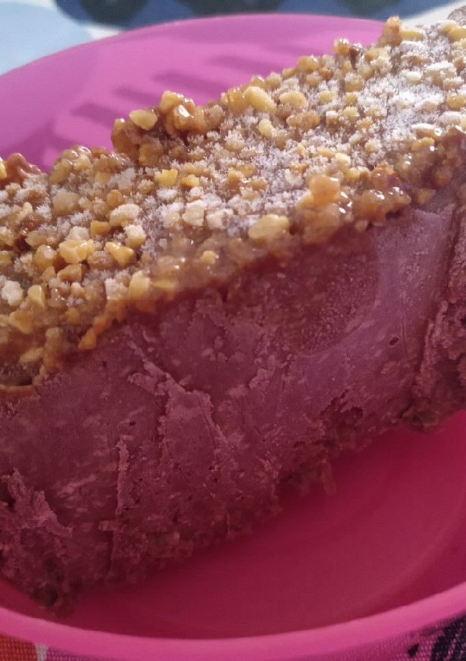 Una foto de Helado de plátano y chocolate