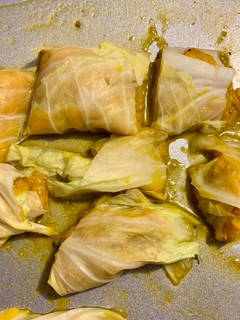 烤南瓜蝦仁高麗菜捲 的食譜成品照片