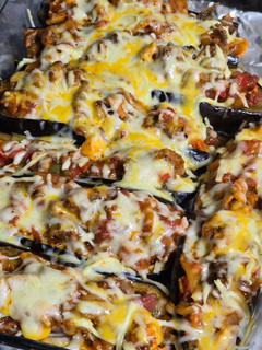 Una foto de Berenjenas al horno con verduras