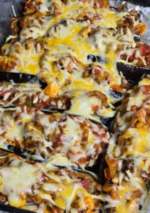 Una foto de Berenjenas al horno con verduras