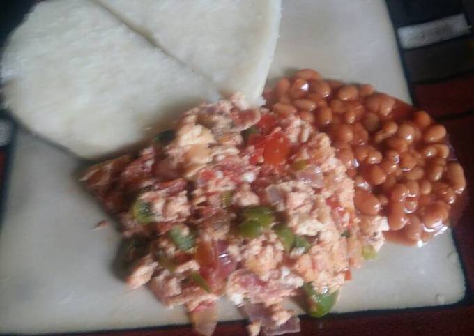 Easiest Way to Prepare Favorite Boiled Yam Veggies Omellete and Baked Beans