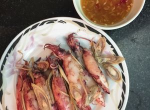 Hình của món Mực cơm hấp.