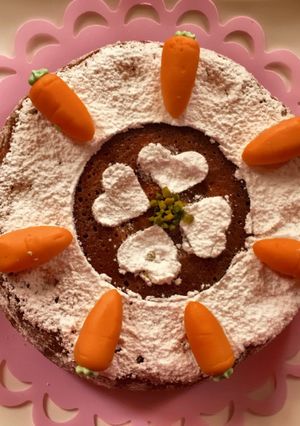 صورة لوصفة كيكة الجزر على طريقة امي🍞🍊