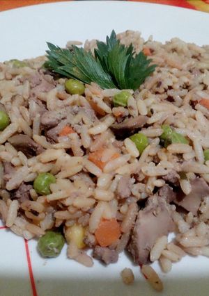 Csirkemájas rizs recept fotója