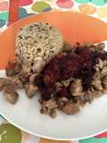 Pavo con salsa de arándanos y frambuesa
