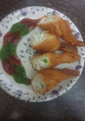 A picture of Dahi ke Sholay or Dahi Kabab.