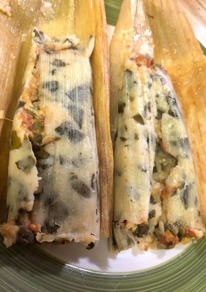 Una foto de Tamales de espinacas