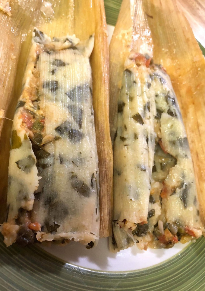 Una foto de Tamales de espinacas