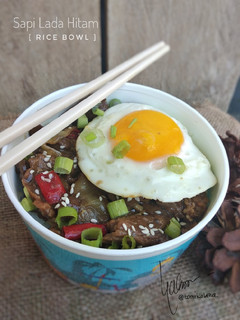 Foto resep Sapi Lada Hitam (Rice Bowl)