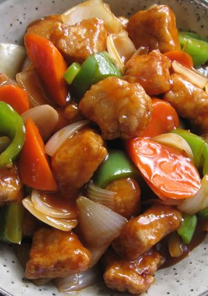 A picture of Sweet & Sour Pork (or Chicken).