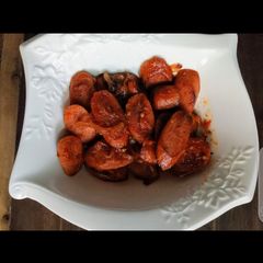 A picture of Fried chicken sausage's.
