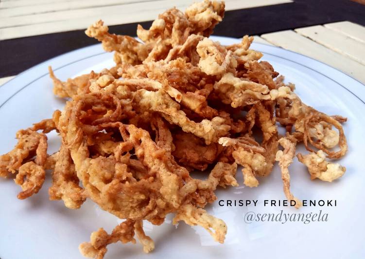 Crispy fried enoki (enoki krispi)