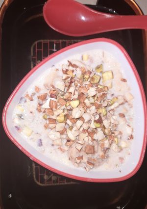 A picture of Special sindhi sweet (moong dal vadii in milk).