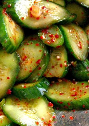 A picture of Spicy Cucumber Banchan.