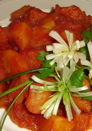 عکسی از دستور دوپیازه آلو شیرازی الهام پز